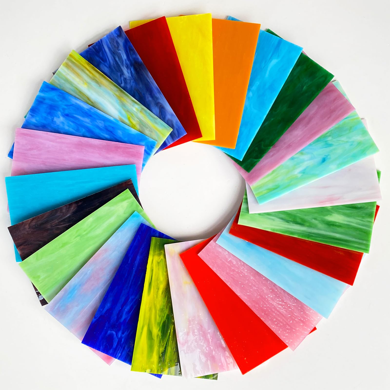 Amazon.com: PALJOLLY 24 Sheets Stained Glass Sheet Rainbow Colors